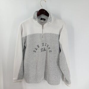 UC San Diego Tritons Exist Sports Line Mens White Gray Quarter Zip Sweatshirt M